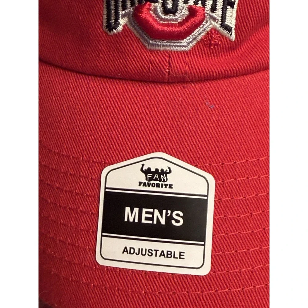 New Mens Fan Favorite Red Ohio State Buckeyes Adjustable Hat One‎ Size Trucker
